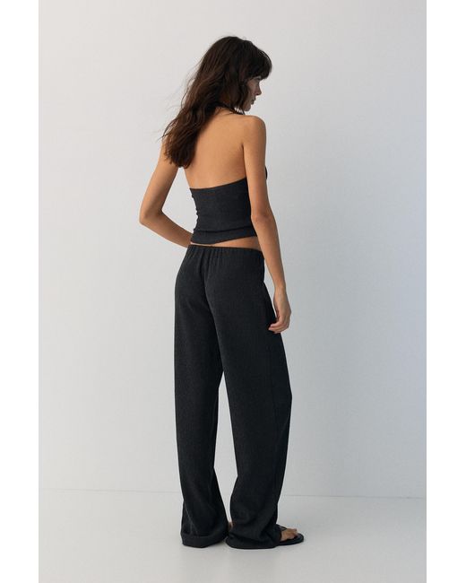 Pull&Bear Rechte Mousseline Broek in het Multicolor