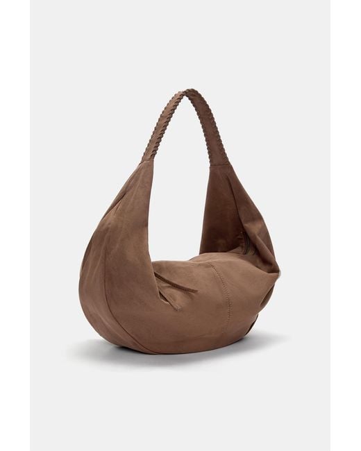 Pull&Bear White Maxi Shopper Mit Nähten