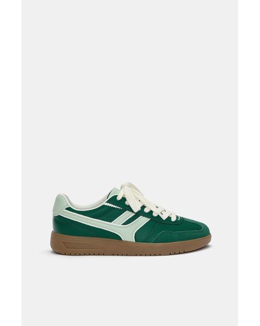 Pull&Bear Green Retro Trainers for men