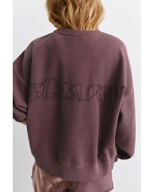 Pull&Bear Brown Round Neck Stwd Sweatshirt