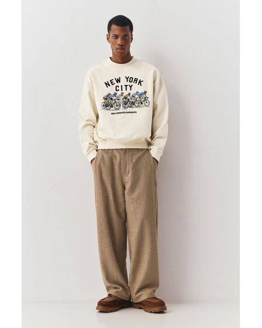Pull&Bear Brown Tailored Fit Wool Trousers for men