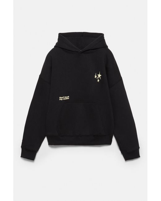 Felpa Con Cappuccio Stelle di Pull&Bear in Black