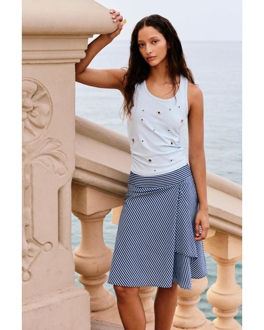 Jupe Rayée Pull&Bear en coloris Blue