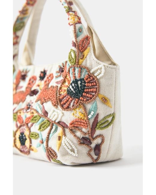 Pull&Bear Blue Beaded Handbag
