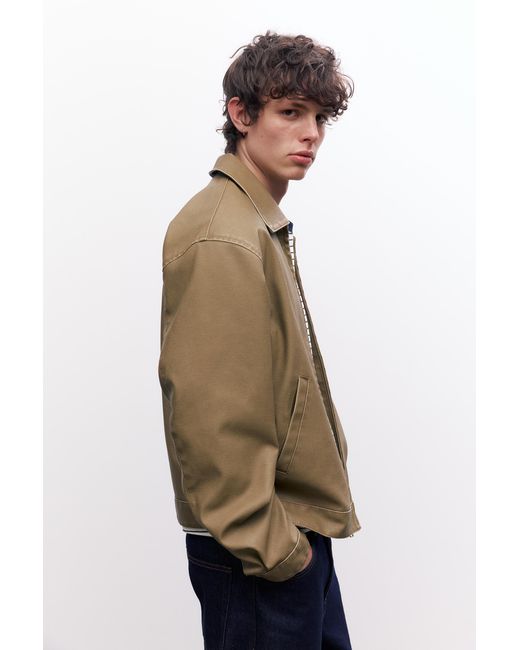 Pull&Bear Natural Washed Faux Leather Jacket for men