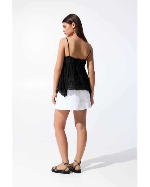 Pull&Bear Black Strukturiertes Trägertop