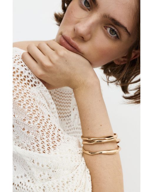 Pull&Bear Metallic 2Er-Pack Wellen-Armbänder