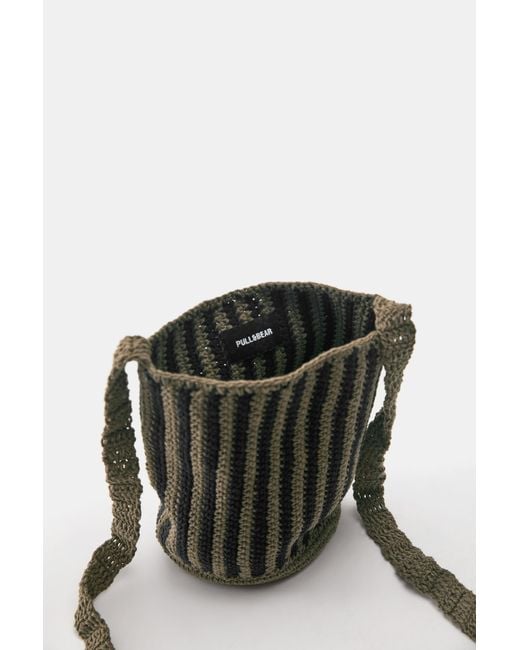 Borsa A Tracolla A Righe Crochet di Pull&Bear in Red da Uomo