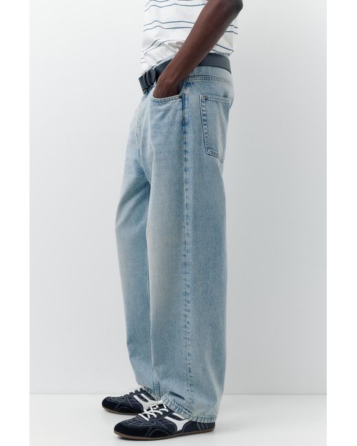 Pull&Bear Blue Baggy Jeans for men