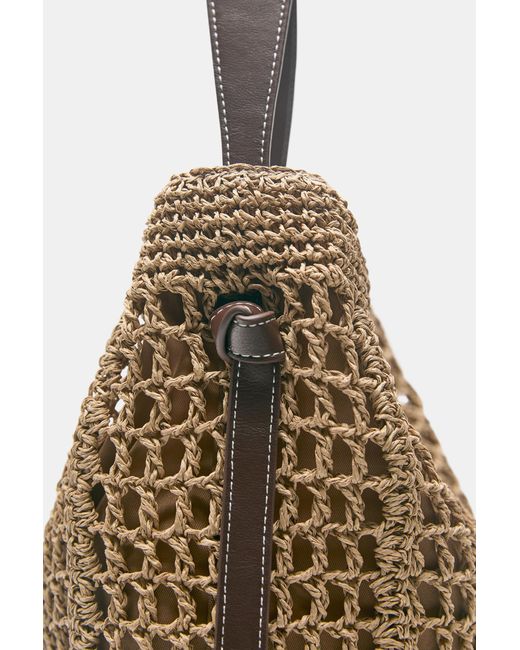 Pull&Bear Blue Woven Tote Bag
