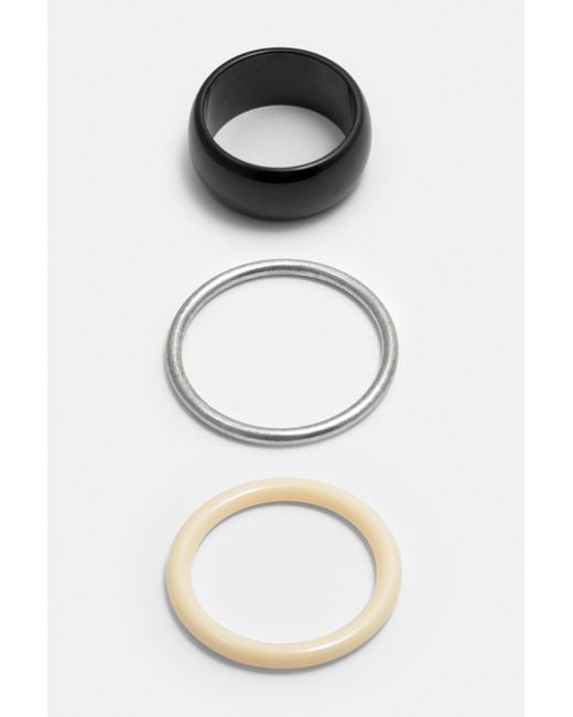 Pull&Bear Black Pack Of 3 Resin Bracelets