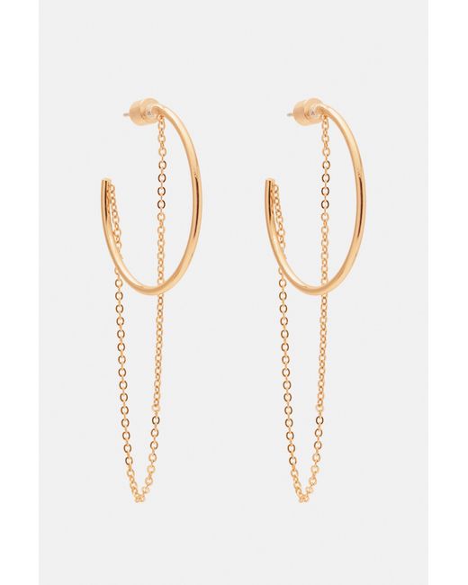 Pull&Bear White Chain Hoop Earrings