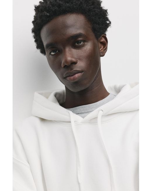 Pull&Bear Basic Hoodie in het White voor heren