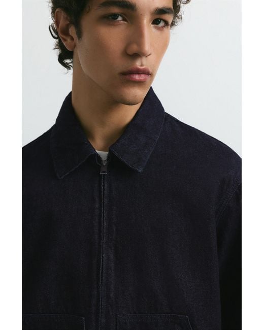 Veste Denim Fermeture Éclair Pull&Bear pour homme en coloris Blue