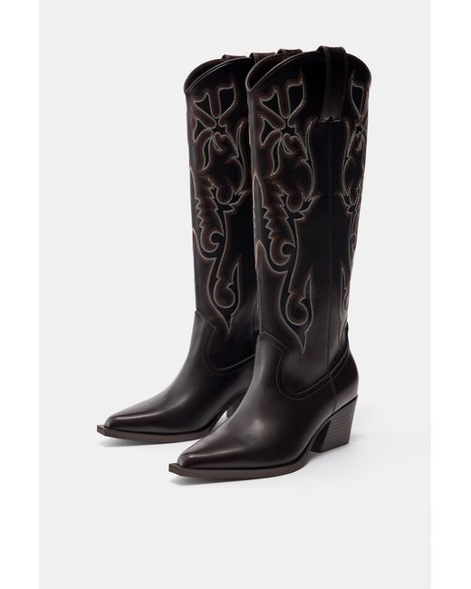 Pull&Bear Black Cowboy-Stiefel