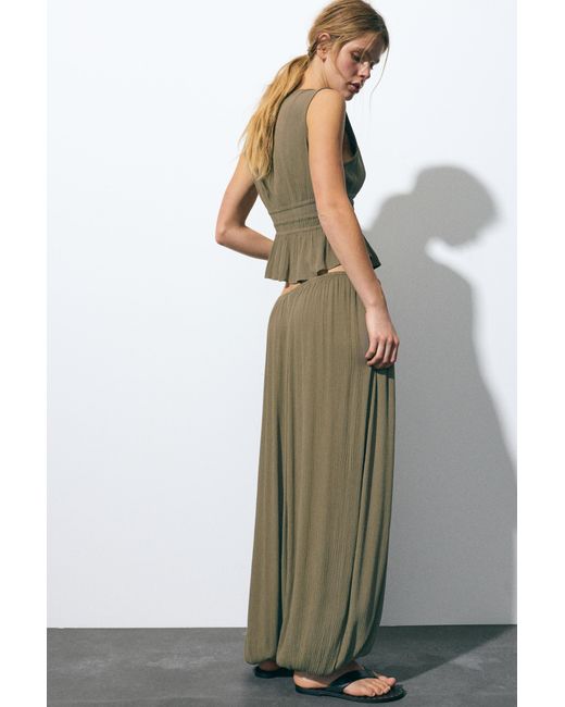 Pull&Bear Mousseline Pofbroek in het Green
