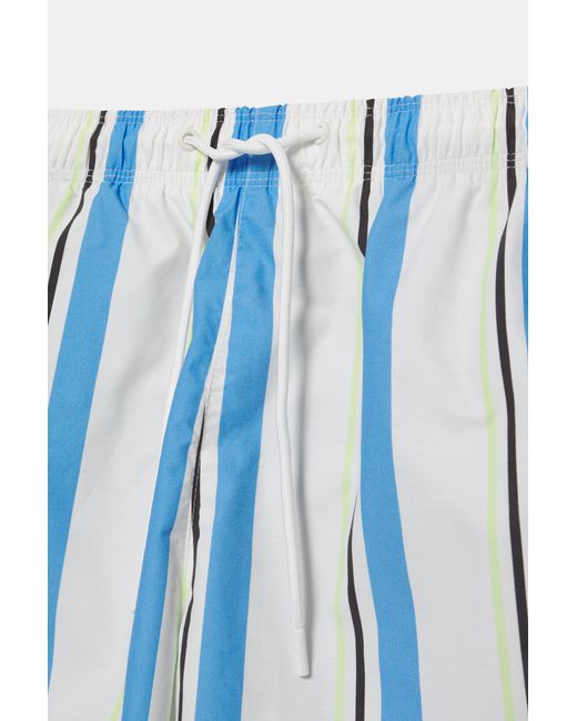 Pull&Bear Blue Striped Swimming Trunks for men