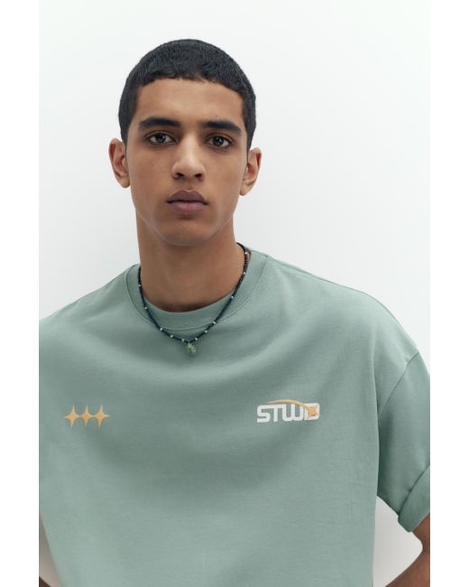 Pull&Bear Green Stwd Stars T-Shirt for men