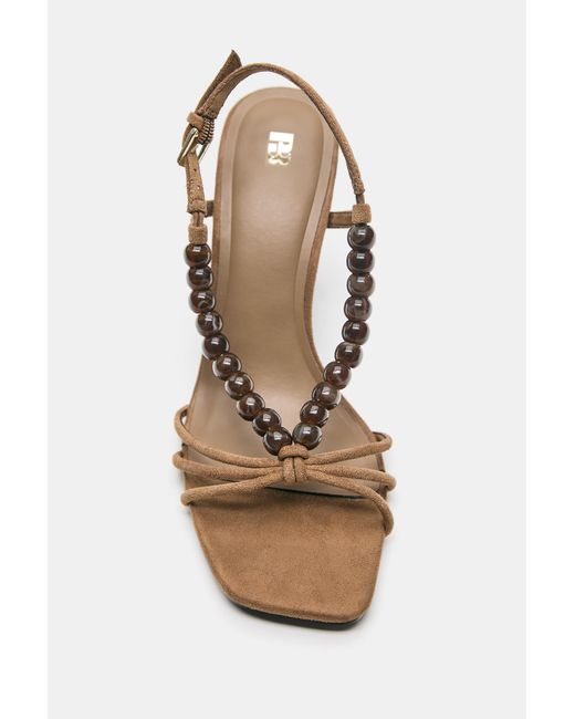 Pull&Bear Brown Absatzsandalen Mit Perlen