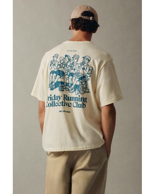 Pull&Bear Natural Friday Running Club Graphic T-Shirt for men