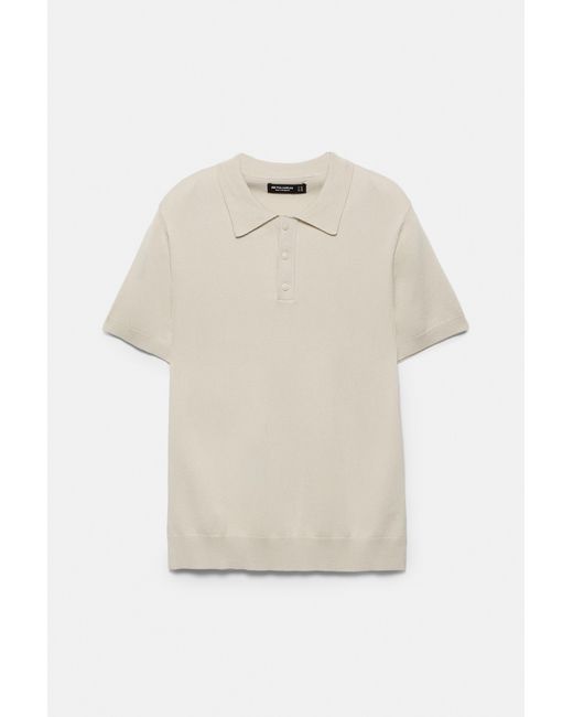 Pull&Bear Blue Short Sleeve Knit Polo Shirt for men