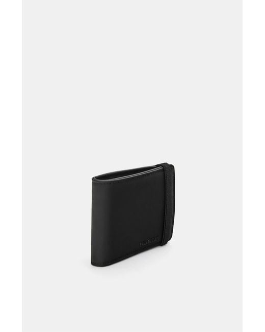 Pull&Bear Black Rubberised Wallet for men