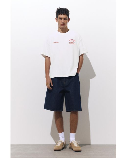 Pull&Bear White Fishing Graphic T-Shirt for men