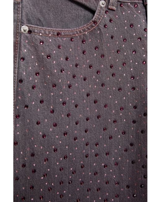 Pull&Bear Black Straight-Leg Jeans With Rhinestone Detail