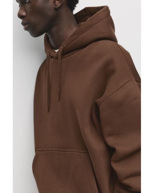 Pull&Bear Brown Basic Hoodie for men