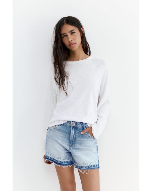 Pull&Bear Patchwork Denim Bermuda in het Blue