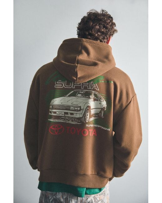 Pull&Bear Gray Toyota Celica Supra Hoodie for men