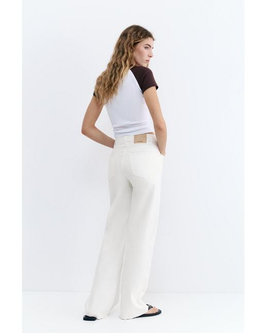 Pull&Bear Jeans Met Hoge Taille En Wijde Pijpen in het White