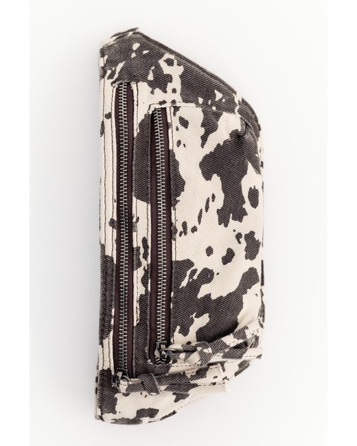 Pull&Bear White Cow Print Belt Bag