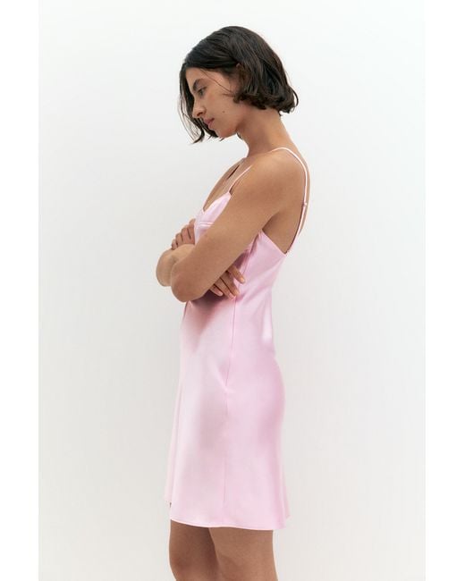 Pull&Bear Brown Short Satin Strappy Dress