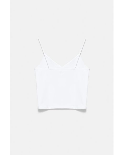 Pull&Bear Top Met Nummer-Print in het White