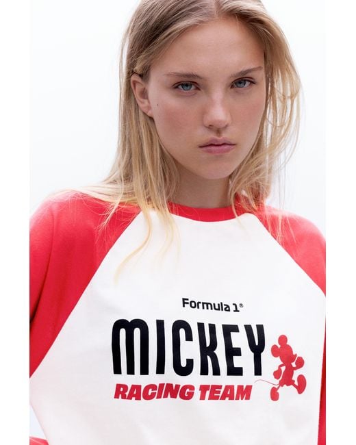 Pull&Bear Multicolor Disney X F1 Raglan Sleeve T-Shirt