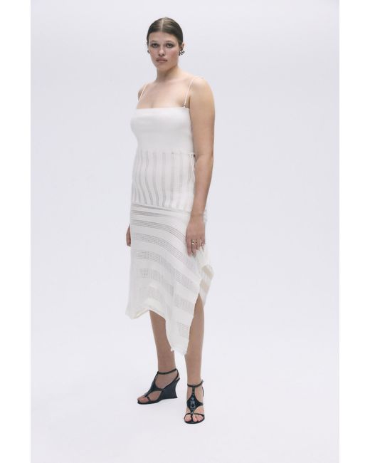 Pull&Bear White Karoline Vitto Multi-Position Midi Dress