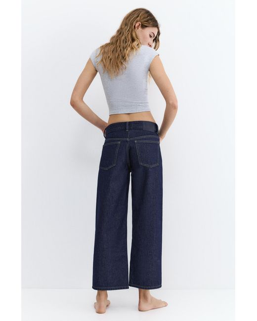 Pull&Bear Blue Low-Rise Culottes Jeans