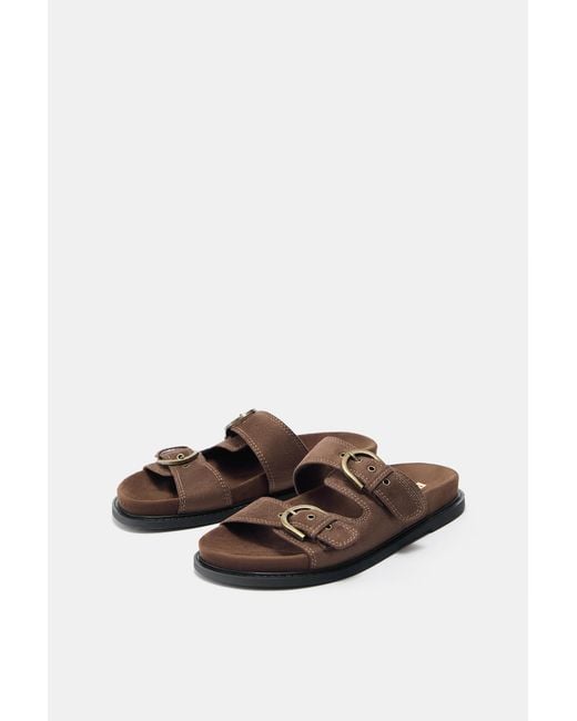 Pull&Bear Blue Buckle Sandals