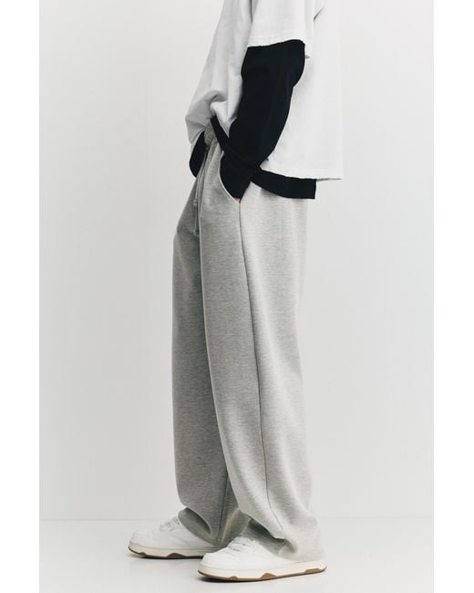 Pull&Bear Gray Balloon Interlock Tracksuit Bottoms for men