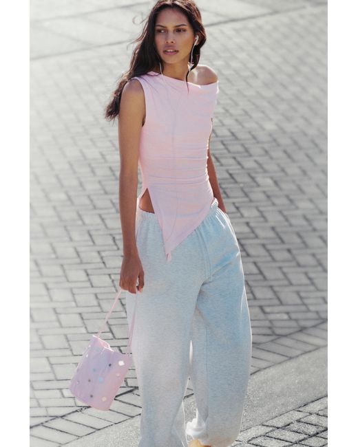 Pull&Bear Gray Asymmetric Top