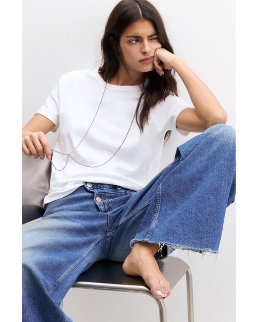 Pull&Bear Blue Basic Short Sleeve T-Shirt