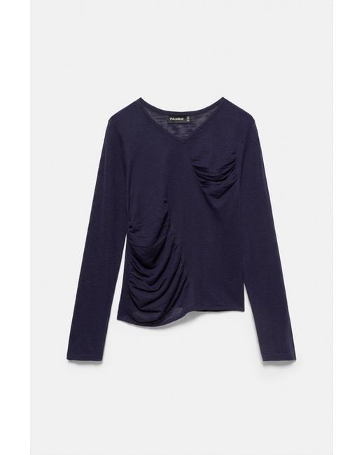 Pull Fin Froncé Pull&Bear en coloris Black