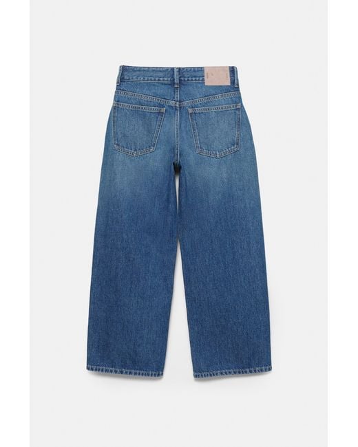 Pull&Bear Blue Low-Rise Culottes Jeans
