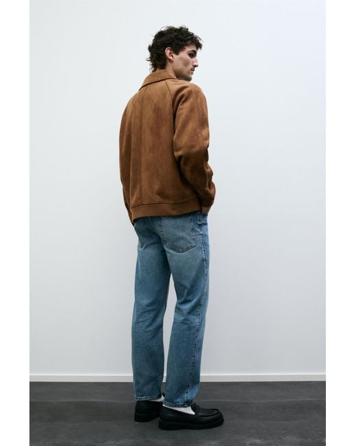 Pull&Bear Blue Faux Suede Jacket for men