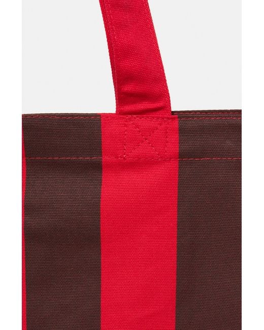 Pull&Bear Gestreepte Shopper Steden in het Red