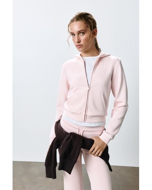 Pull&Bear Pink Zip-Up Hoodie
