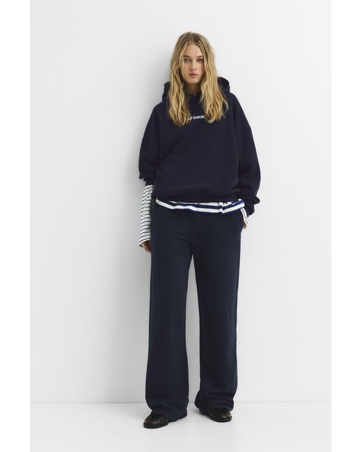 Pull&Bear Blue Wide-Leg Tracksuit Bottoms