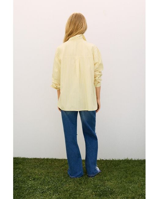Pull&Bear Gestreept Overhemd in het Yellow
