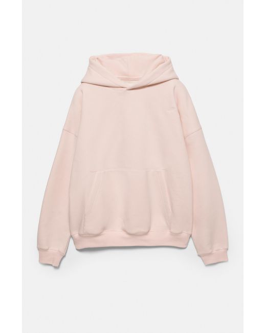 Pull&Bear Black Stwd Embroidered Hoodie for men